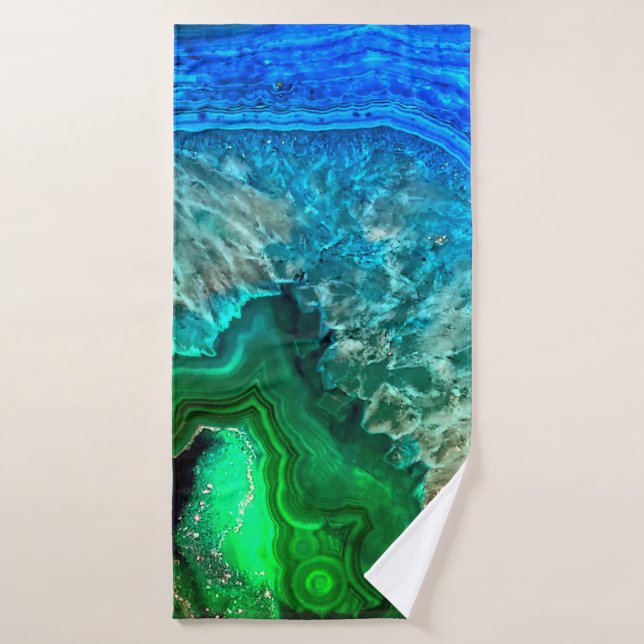 Turquoise Green Agate Mineral Gemstone Bath Towel Set (Bath Towel)