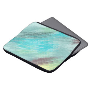 Turquoise, Green and Mauve Marble Abstract Laptop Sleeve