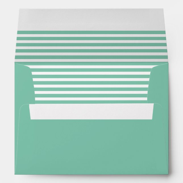 Turquoise Green and White Striped  Envelope (Back (Bottom))