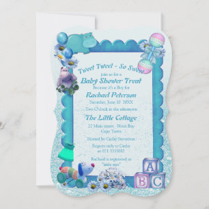 Turquoise Green Blue Photo frame Invitation