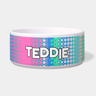Turquoise Green Blue Pink Geometric Pattern