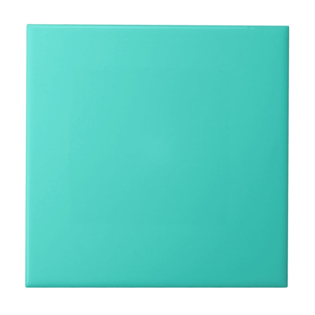 Turquoise Green-Blue Solid Colour Tile (Front)