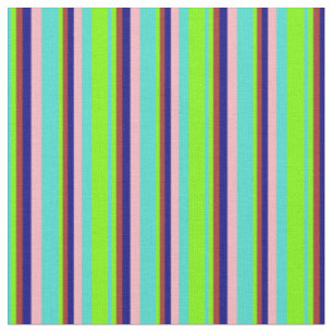 Turquoise, Green, Brown, Blue, and Light Pink Fabric