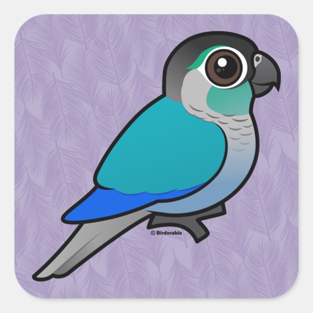 Turquoise Green-cheeked Conure Square Sticker (Front)