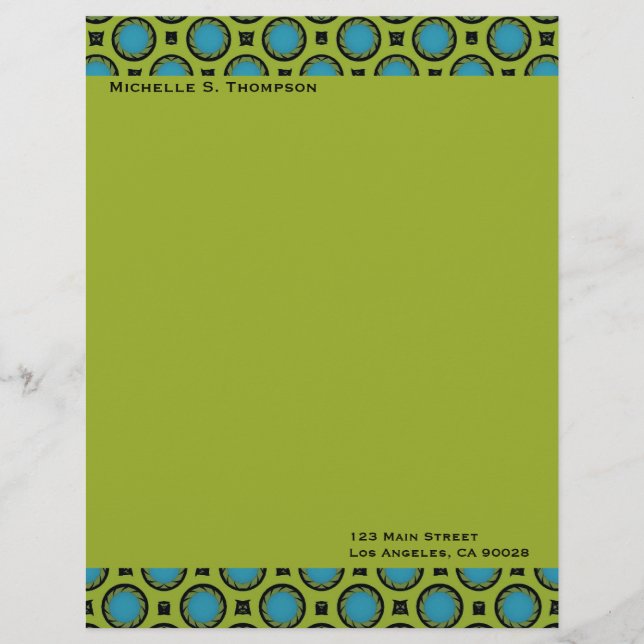 turquoise green circles customised letterhead (Front)