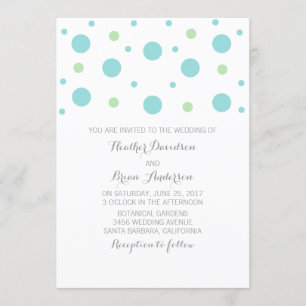 Turquoise Green Confetti Wedding Invite