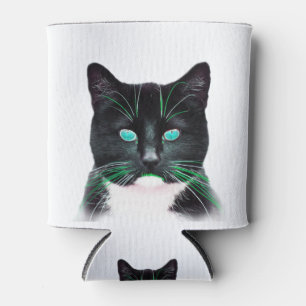 Turquoise Green Eyed Cat Can Cooler