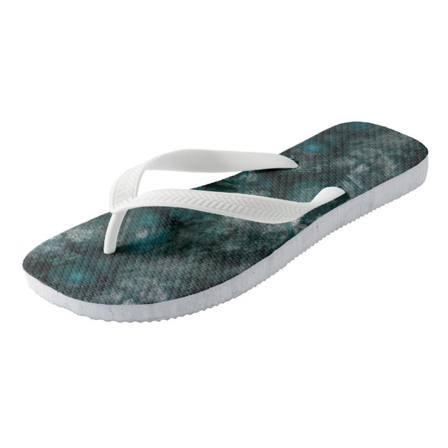 Turquoise green Marble Abstract Jandals (Angled)