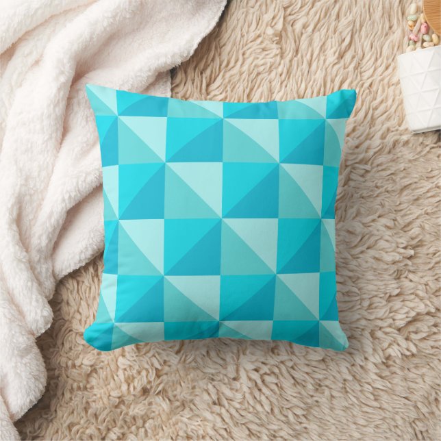 Turquoise Green Optical Illusion Quilt pattern Cushion (Blanket)