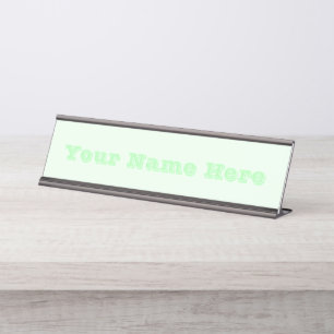 Turquoise Green Soft Pale White Pastel Solid Colou Desk Name Plate