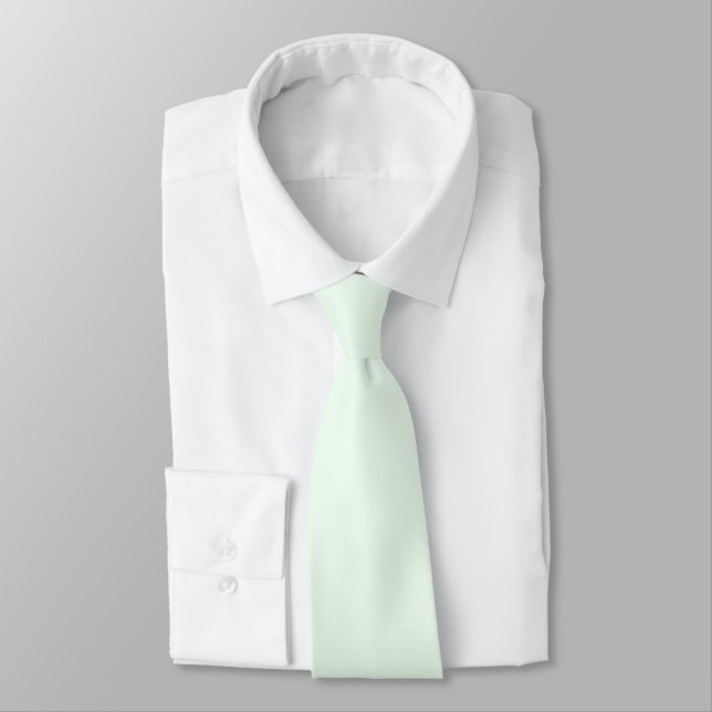 Turquoise Green Soft Pale White Pastel Solid Colou Tie (Tied)