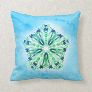 *~* Turquoise Green & Star Mandala Cushion