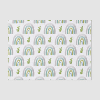 TURQUOISE GREENN GRAY RAINBOWS TISSUE PAPER