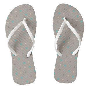 Turquoise, grey and Peach Jandals