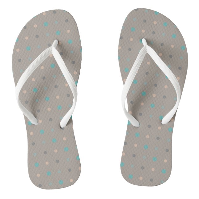 Turquoise, grey and Peach Jandals (Footbed)