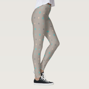 Turquoise, grey and Peach Leggings