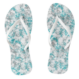 Turquoise grey and white marble jandals