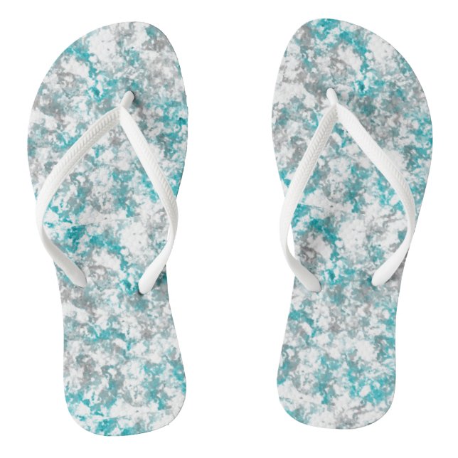 Turquoise grey and white marble jandals (Footbed)