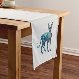 Turquoise Grey Sphynx Paisley Short Table Runner