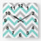 Turquoise, Grey, Wht Large Chevron ZigZag Pattern