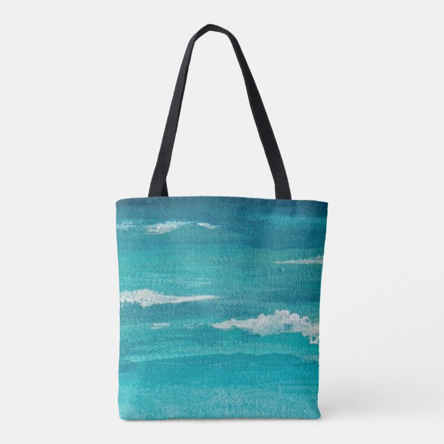 Turquoise Gulf Waters Art Shopping Tote Bag (Back)