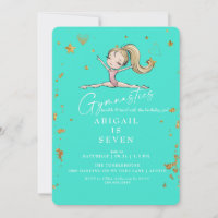 Turquoise Gymnastics Tumble & Twirl Birthday