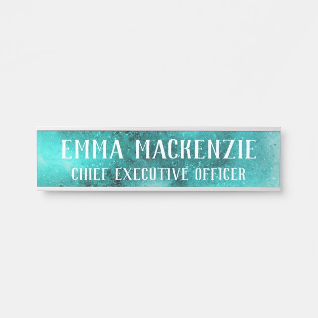 Turquoise Hanging Door Sign Name Plate (Front)