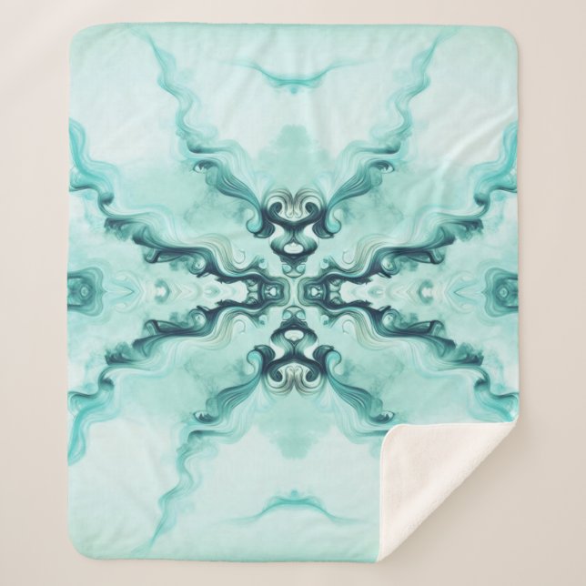 Turquoise Harmony – Artistic Duvet Cover Sherpa Blanket (Front)