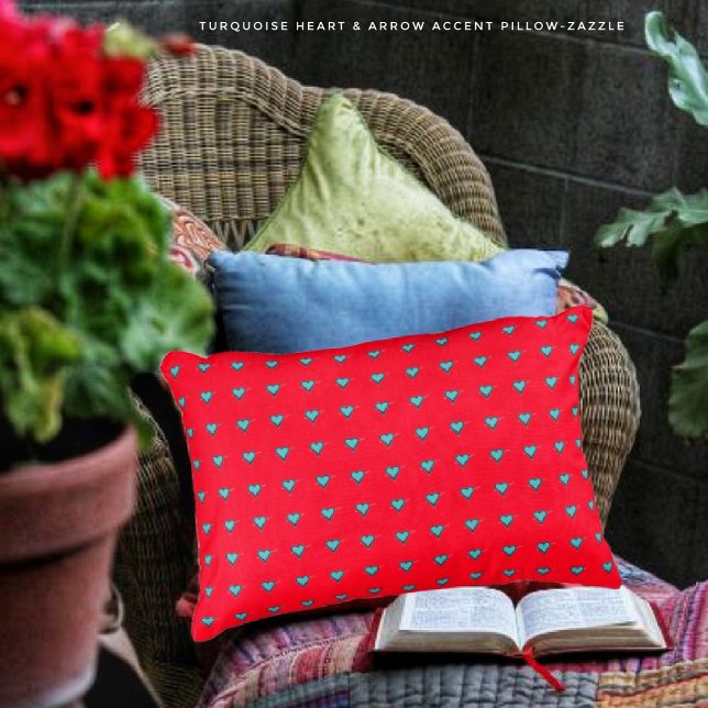 Turquoise Heart & Arrow Decorative Cushion (Creator Uploaded)