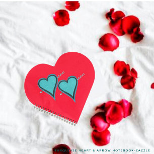 Turquoise Heart & Arrow Notebook