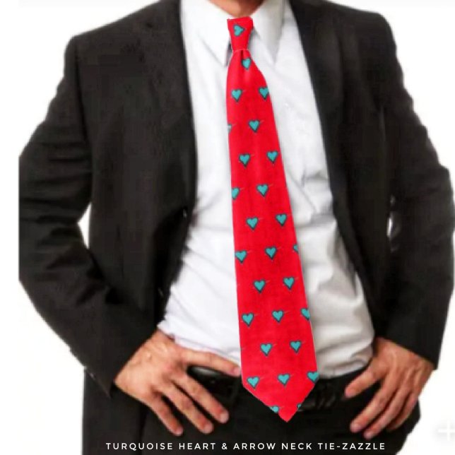 Turquoise Heart & Arrow Tie (Creator Uploaded)