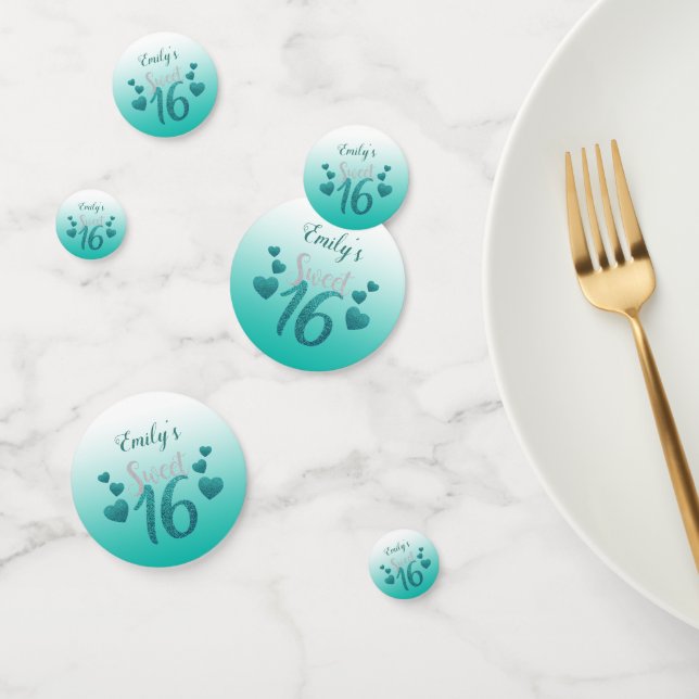 Turquoise Hearts Confetti (Group)