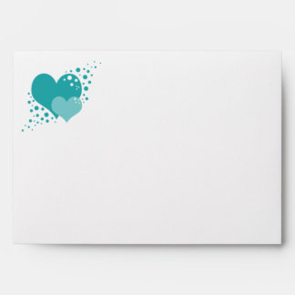 Turquoise hearts design envelope