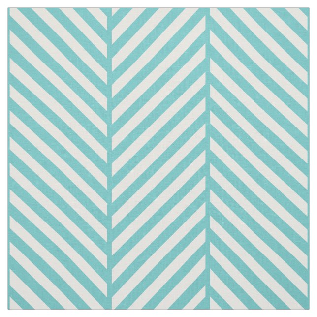 Turquoise Herringbone Large Scale Fabric (Swatch)