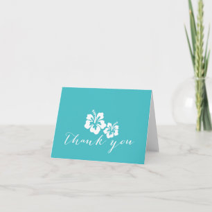 Turquoise Hibiscus Floral Thank You