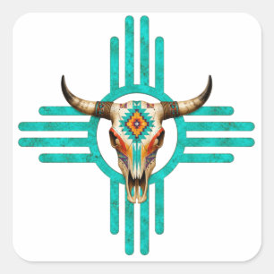 Turquoise Horizon Square Sticker