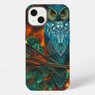 Turquoise Horned Owl iPhone 13 Case