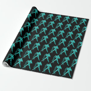 Turquoise Horoscope Zodiac Star Sign Aquarius Wrapping Paper