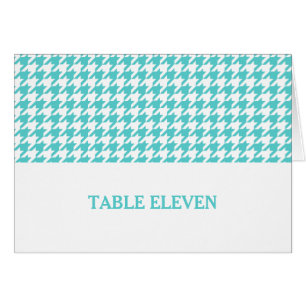 Turquoise Houndstooth Table Number Card