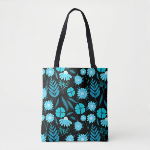 Turquoise in bloom tote bag