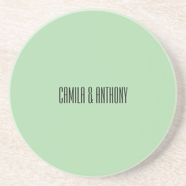 Turquoise Islamic Geometric Border Wedding Coaster (Front)