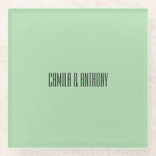 Turquoise Islamic Geometric Border Wedding Glass Coaster