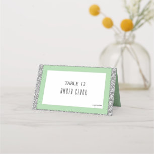 Turquoise Islamic Geometric Border Wedding Place Card