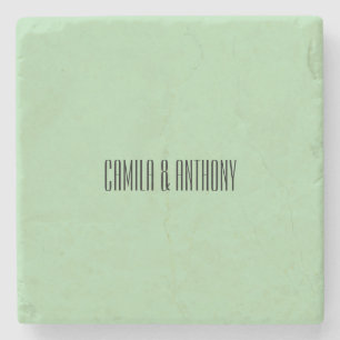 Turquoise Islamic Geometric Border Wedding Stone Coaster