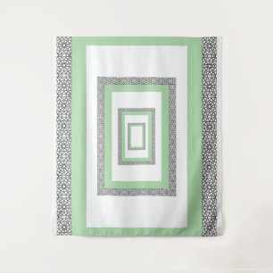 Turquoise Islamic Geometric Border Wedding Tapestry