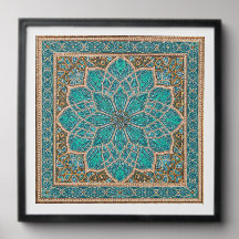 Turquoise Islamic Geometric Mosaic