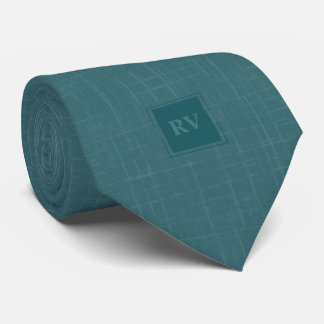 Turquoise Jewel Tone Monogram  Tie