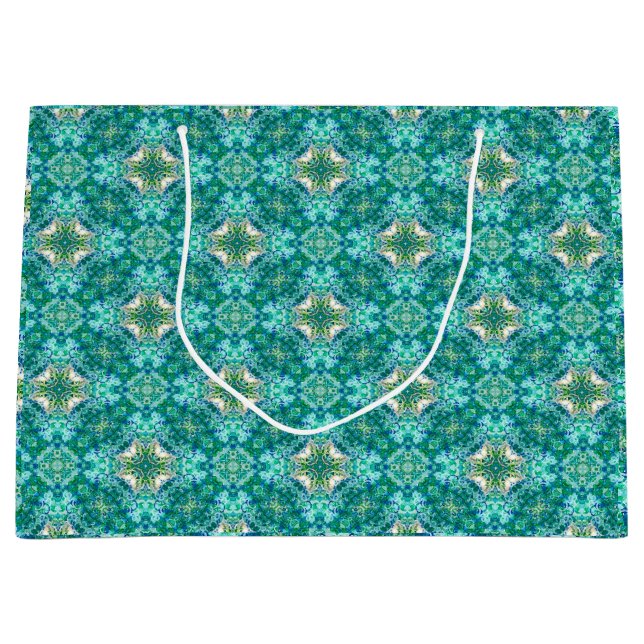 Turquoise Kaleidoscope Pattern Gift Bag (Front)