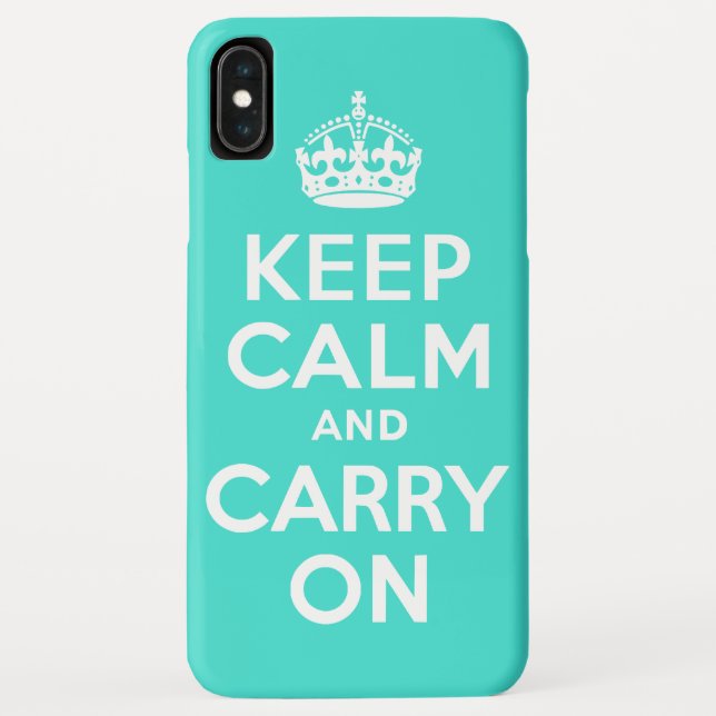 Turquoise Keep Calm and Carry On Case-Mate iPhone Case (Back)