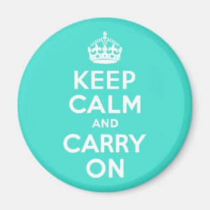 Turquoise Keep Calm and Carry On Magnet